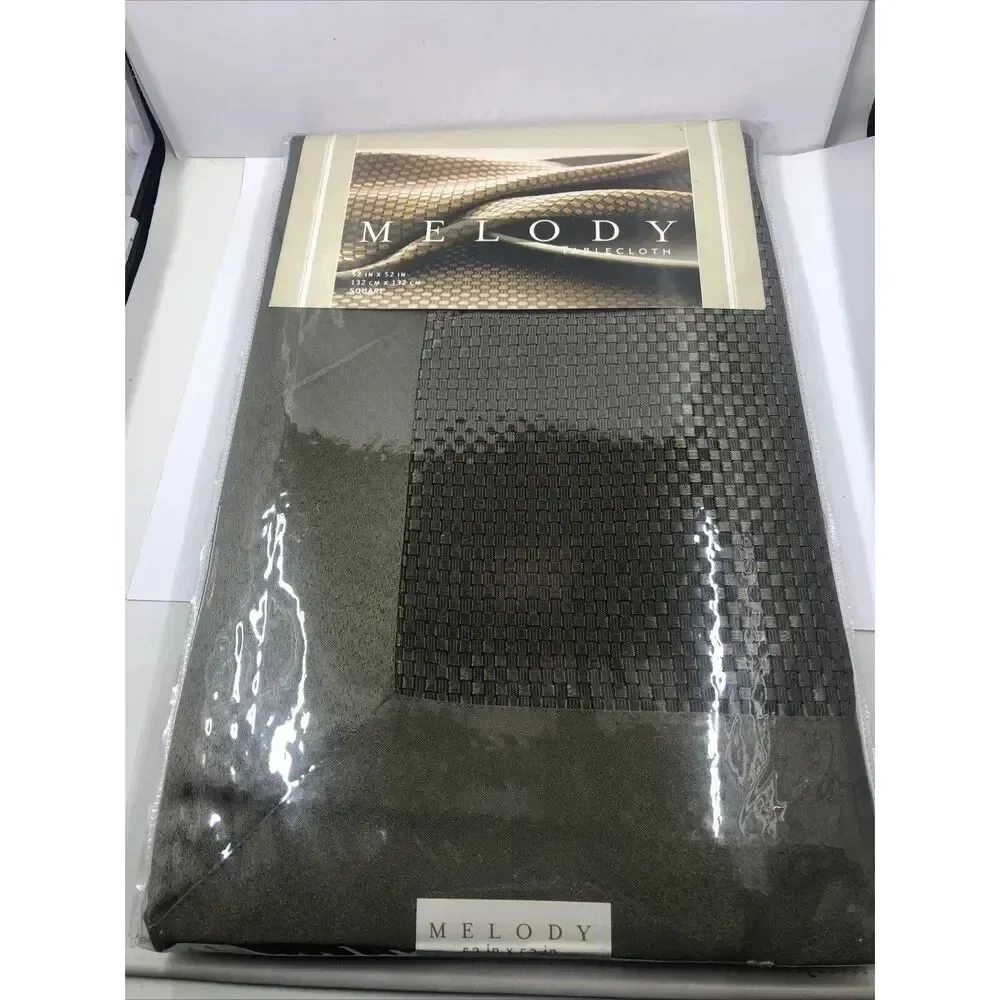 Melody Sage/Green Square Tablecloth 52”x52” VTG New